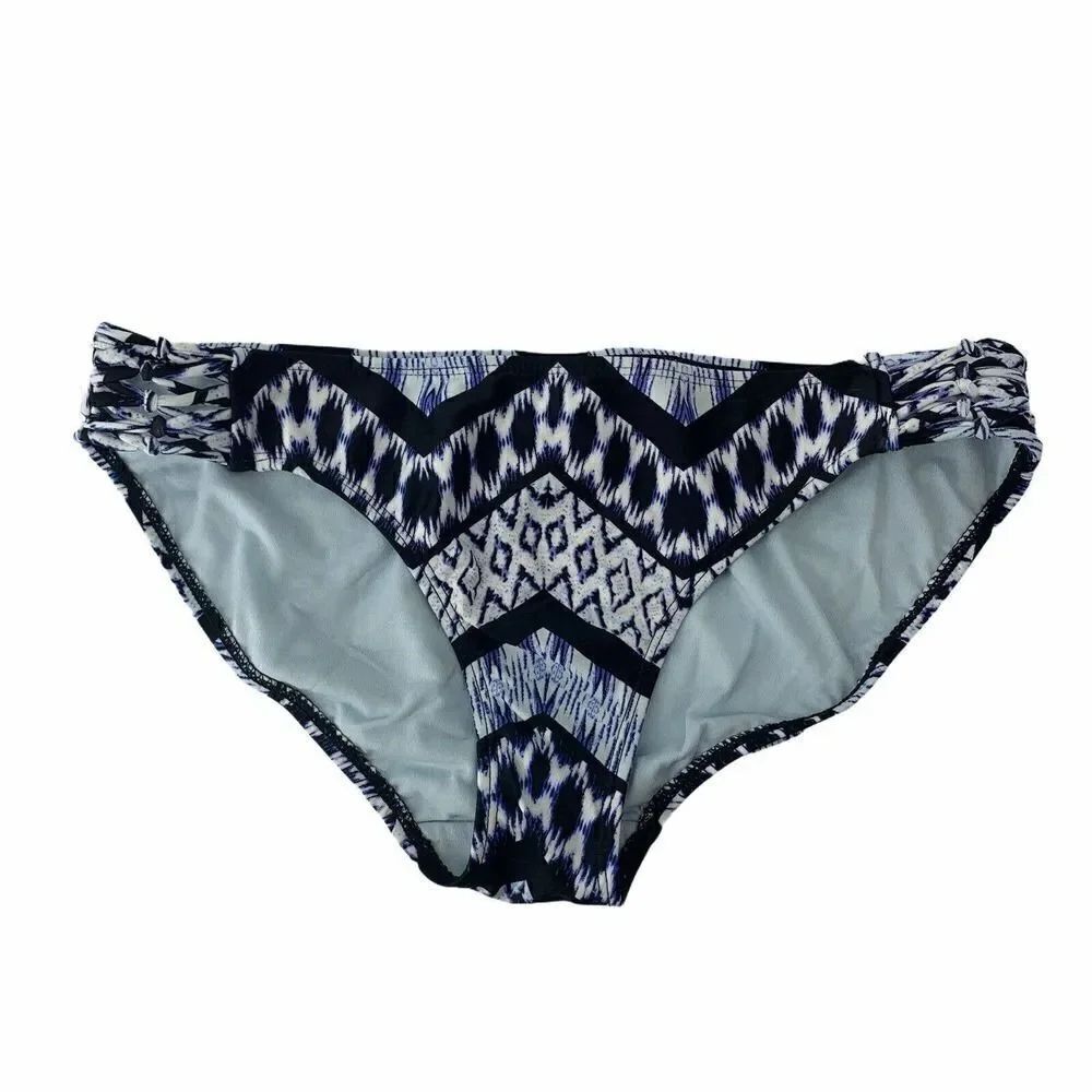 Blue & Black Bohemian Bikini Bottom Juniors Large